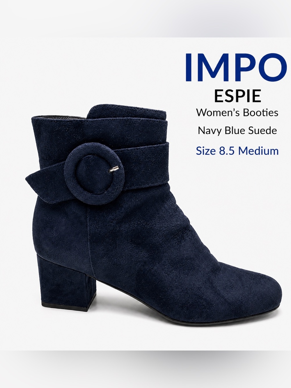 Impo ESPIE Navy Blue Suede Women’s Booties Size 8.5 Medium Pre-Owned
